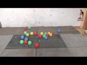 Plastic Balls Under Wooden Flats