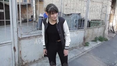 Bulgarian Girl Spitting In The Center Street 15 Times