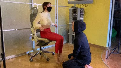 Rough Foot Gagging Indignity By Cruel Mistress Sofi In Red Leggings